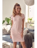 Basic-Kleid mit kurzen Ärmeln, pudrig 9967 - Online-Shop - Boutique